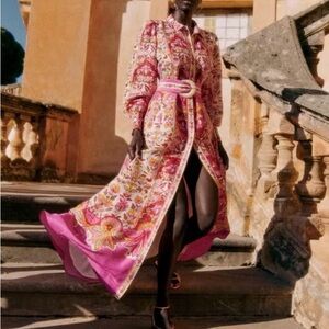 Sezane Pink and White Floral Maxi Dress